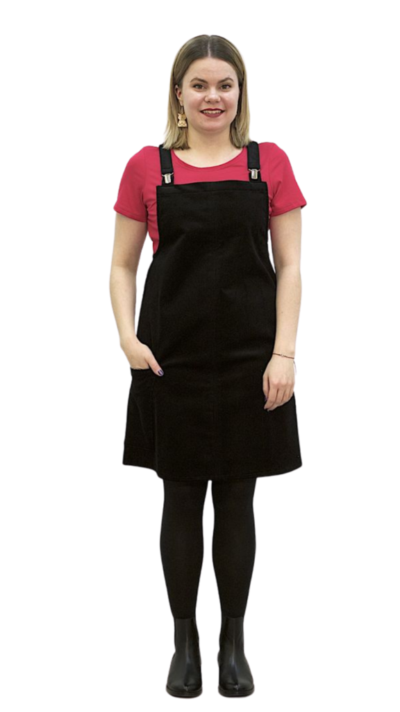 Musta vakosamettinen liivimekko