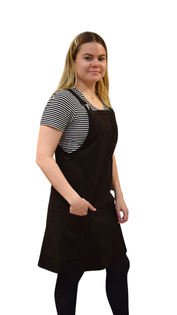 Tummanruskea vakosamettinen liivimekko