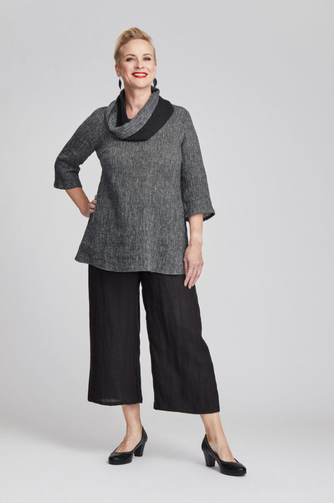 Pellavapaita harmaa taskuilla